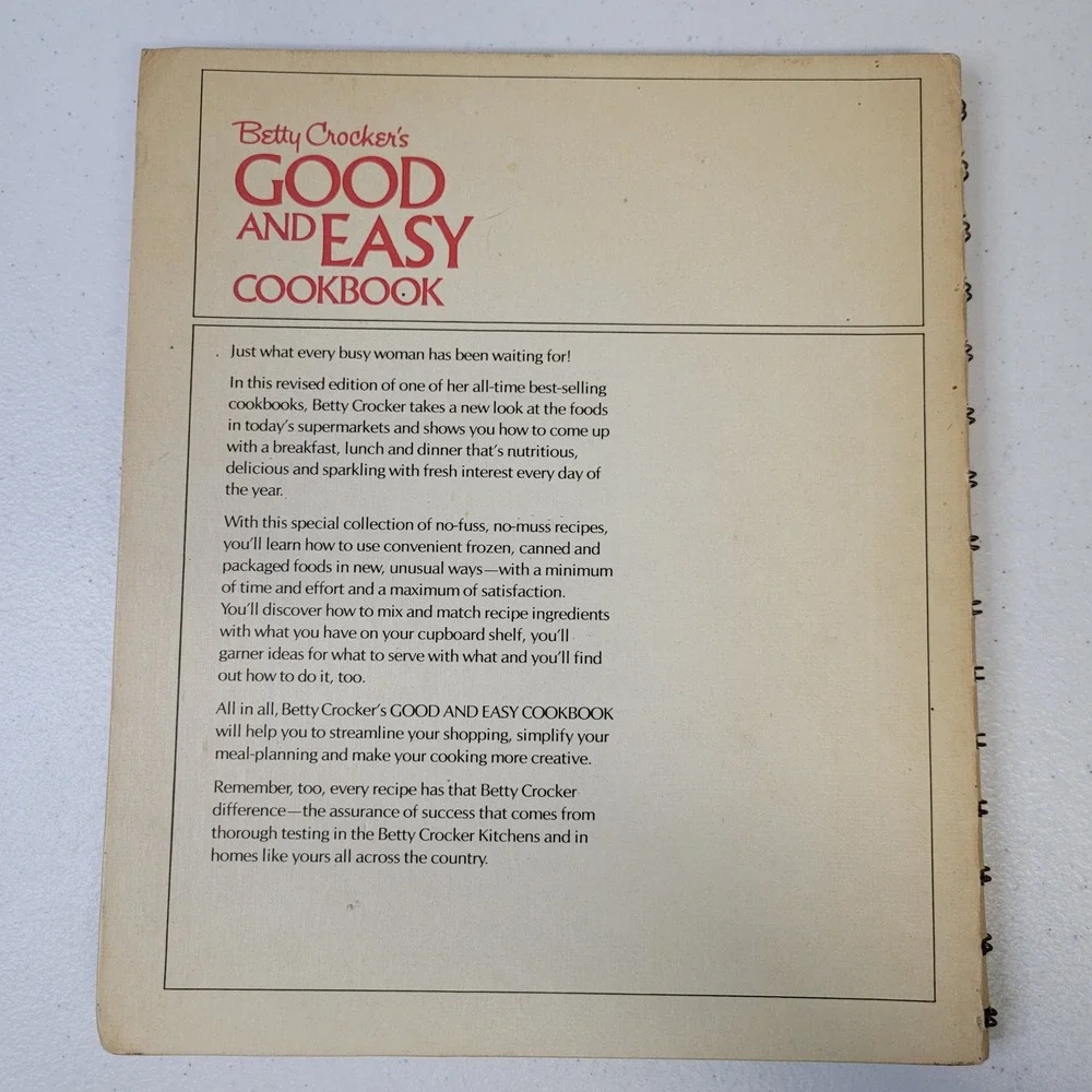 Betty Crocker Good and Easy Cookbook 1971 1973 Spiral Bound Vintage Golden Press